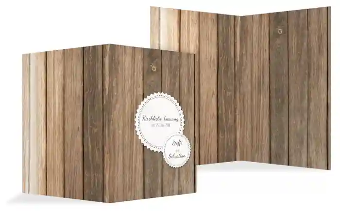 Kirchenheft Umschlag zur Hochzeit Vintage Holz Kirchenheft Umschlag zur Hochzeit Vintage Holz