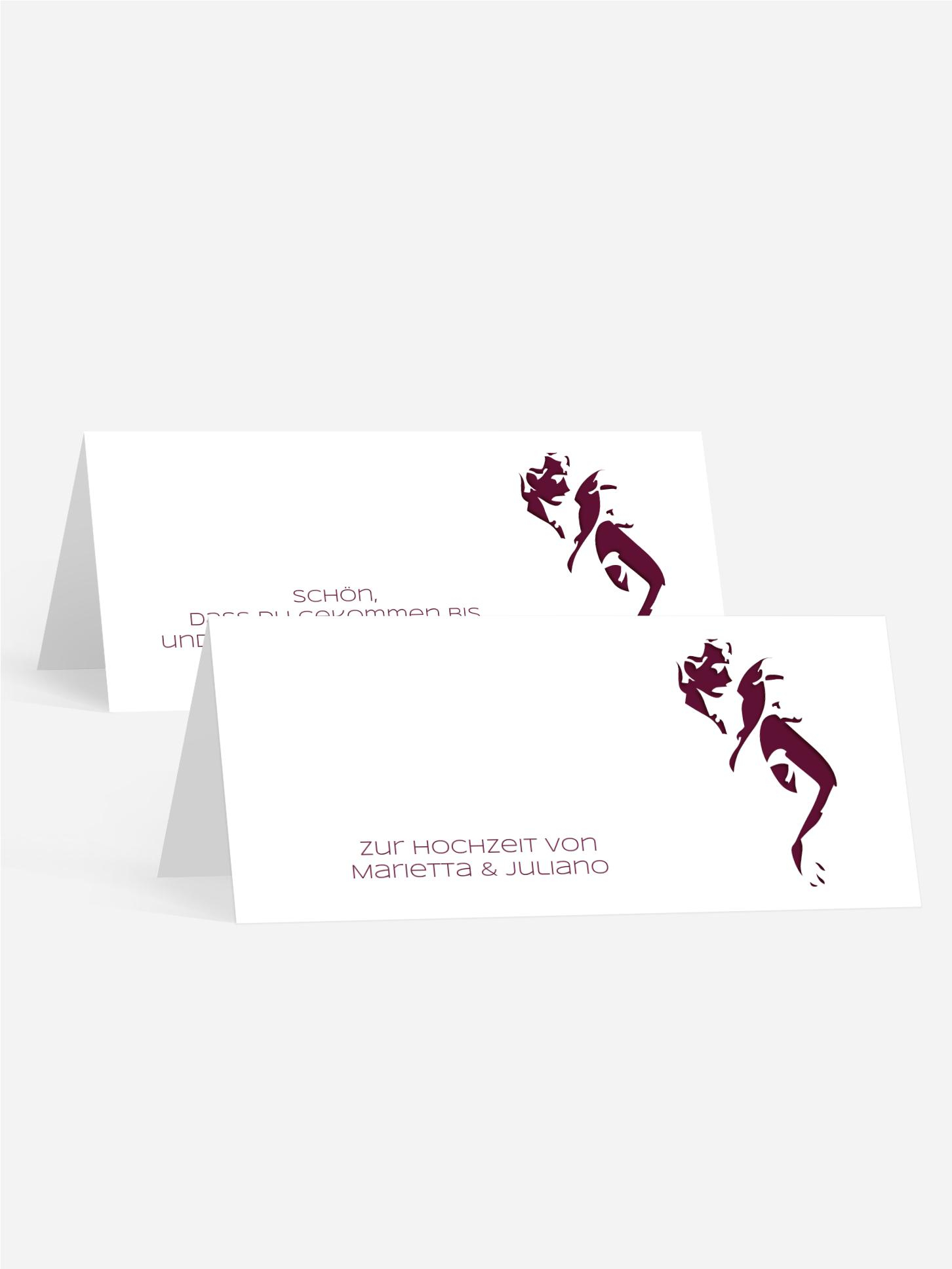 Tischkarte Hochzeit Tango