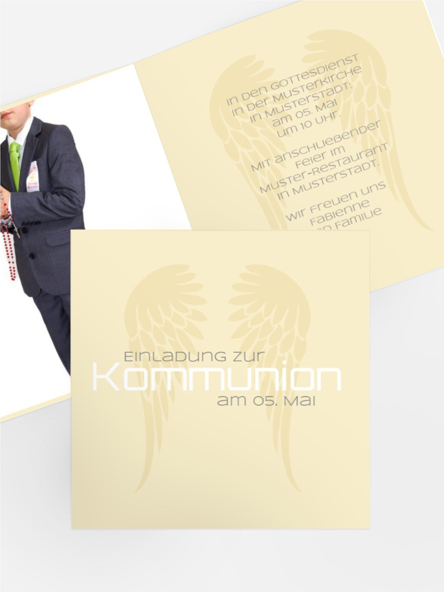 Kommunionseinladung Schutzengel Kommunionseinladung Schutzengel