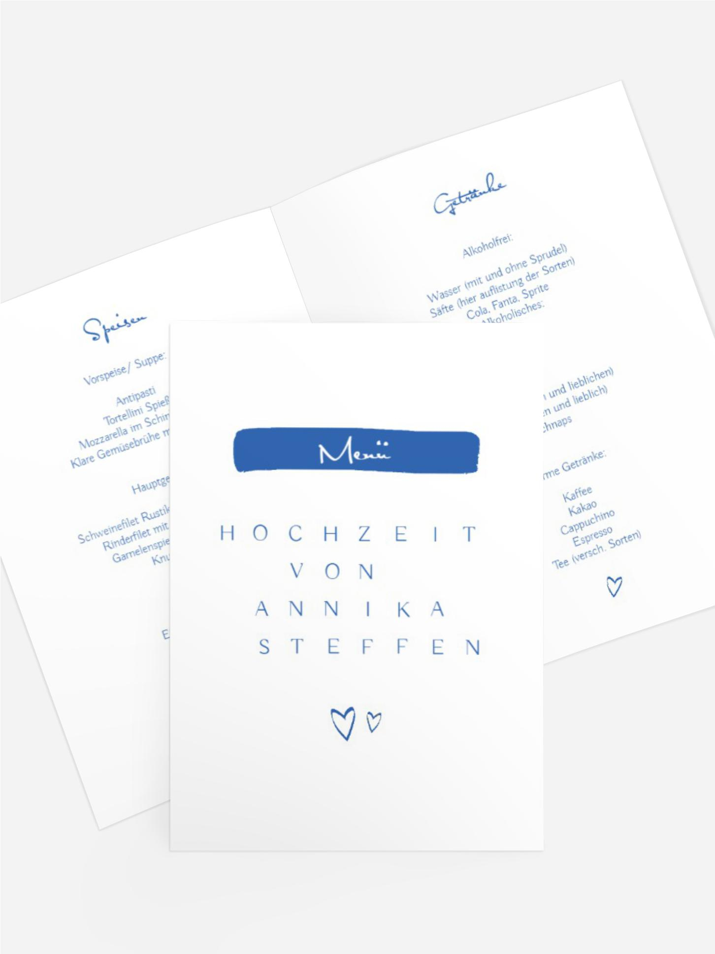 Menükarte Buchstabenrätsel