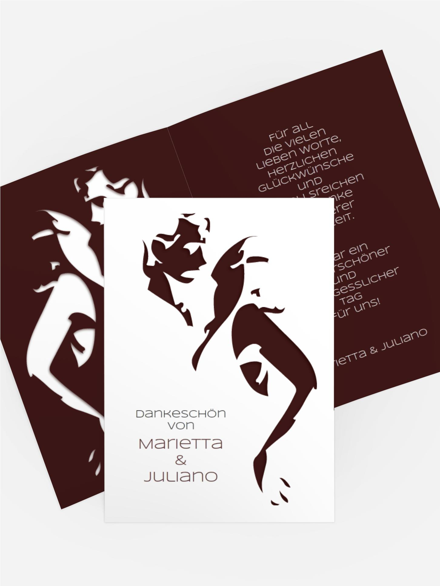 Hochzeitskarte Danke Tango