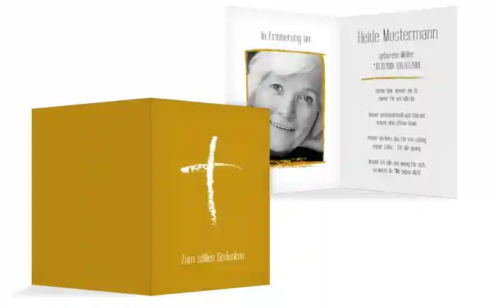 Sterbebildkarte Kreidekreuz