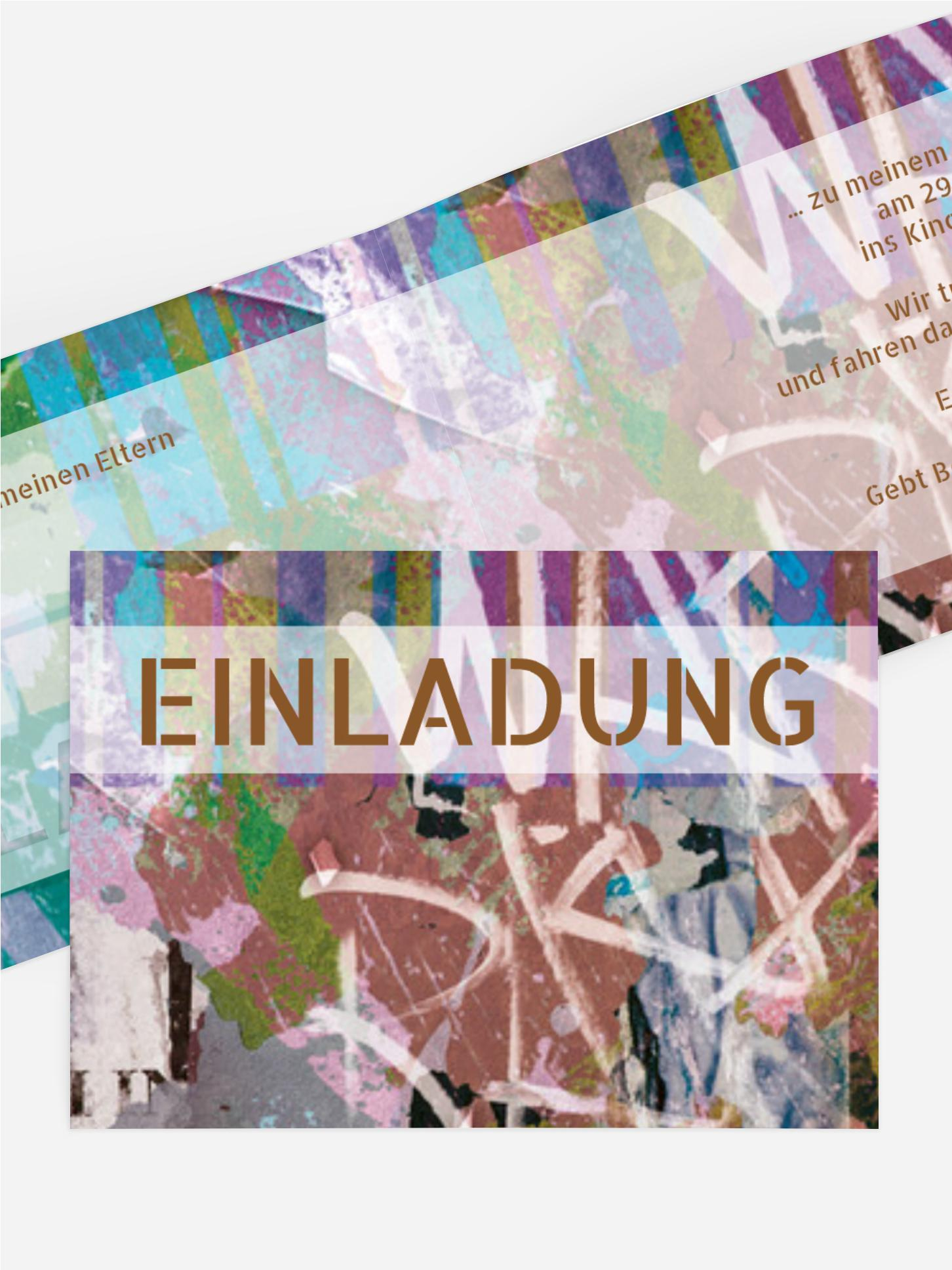 Einladungskarte Geburtstag Graffiti Einladungskarte Geburtstag Graffiti