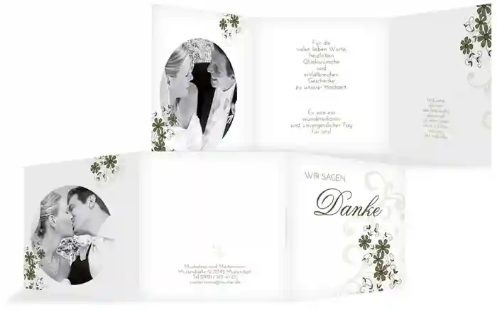 Hochzeit Dankeskarte Ranke