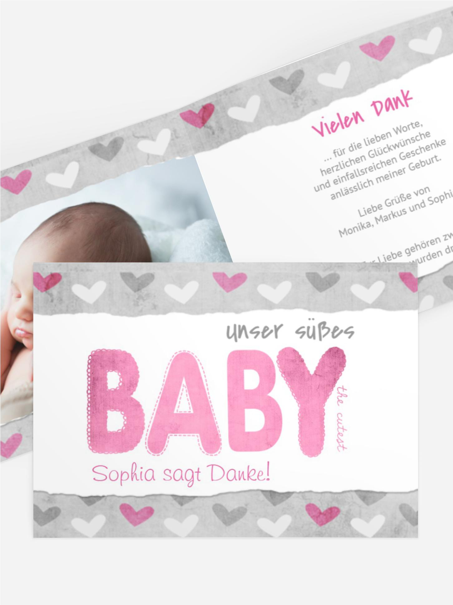 Baby Dankeskarte Cute Baby Baby Dankeskarte Cute Baby