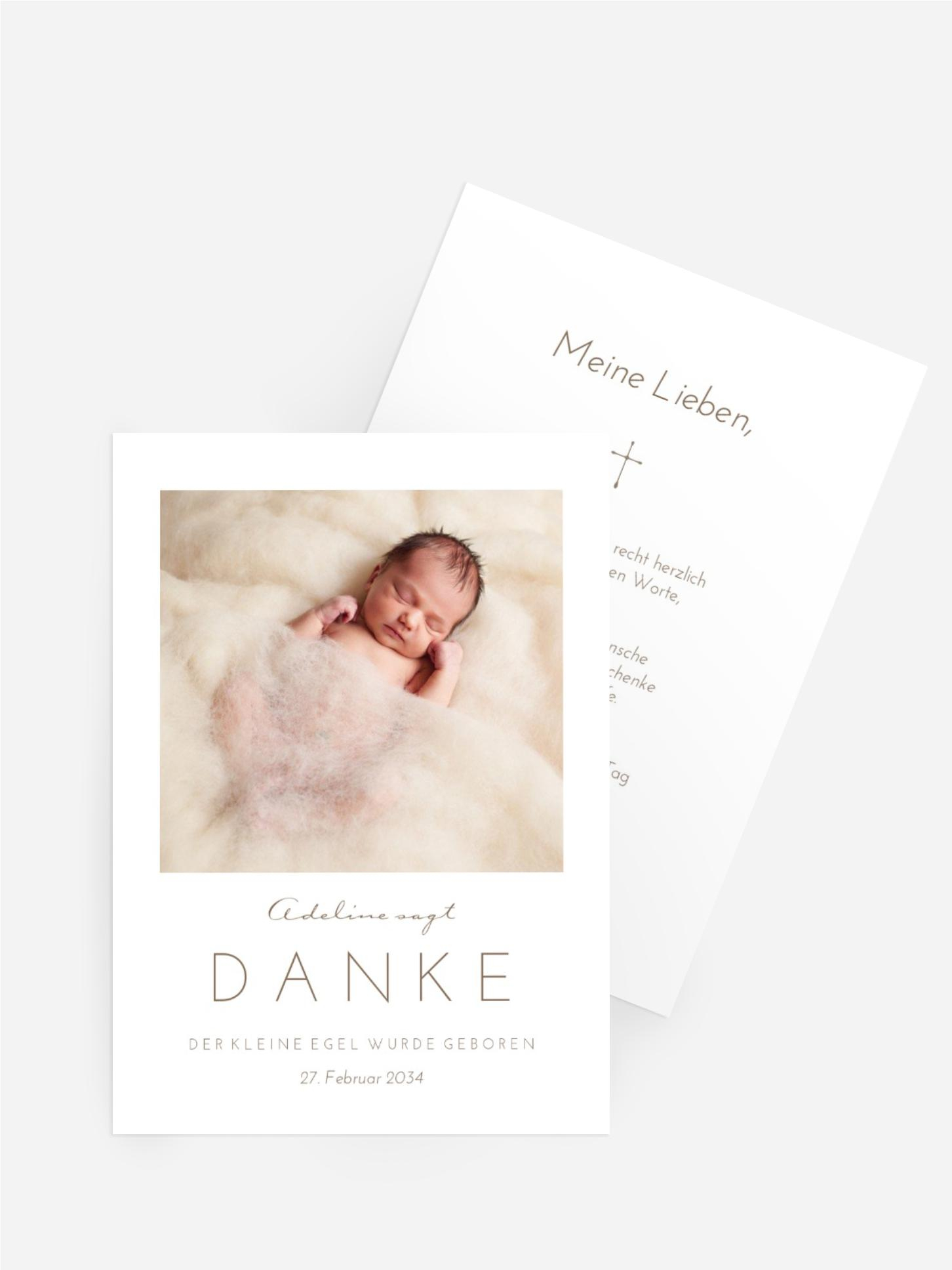 Dankeskarte Taufe Süße Träume