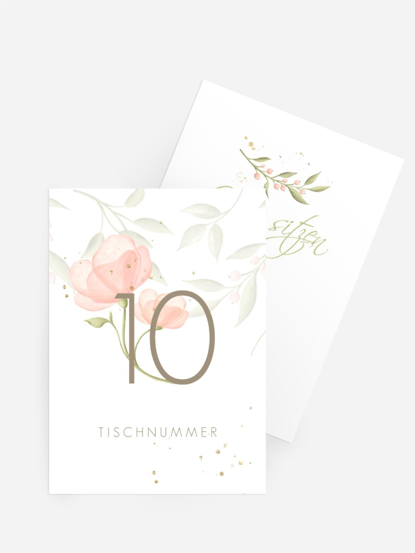 Tischnummer Hochzeit Blümchenglück