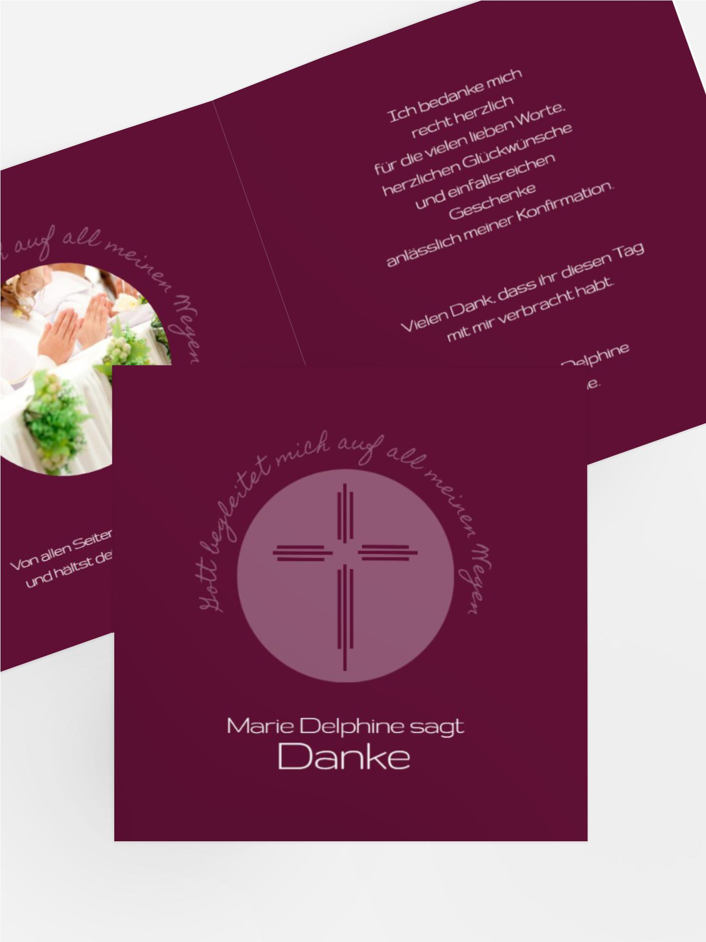 Konfirmationskarte Danke Gottes Wege