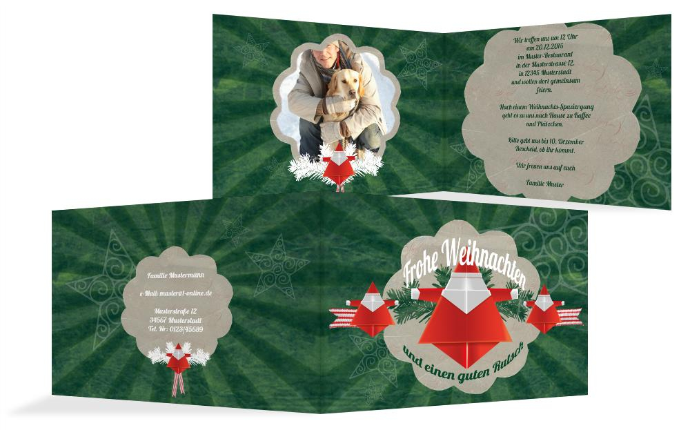 Foto Weihnachtsgrußkarte Origami Foto Weihnachtsgrußkarte Origami