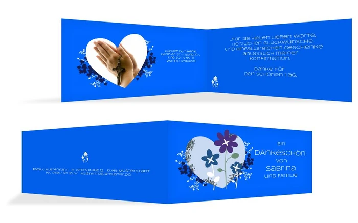 Dankeskarte Konfirmation Herz Dankeskarte Konfirmation Herz