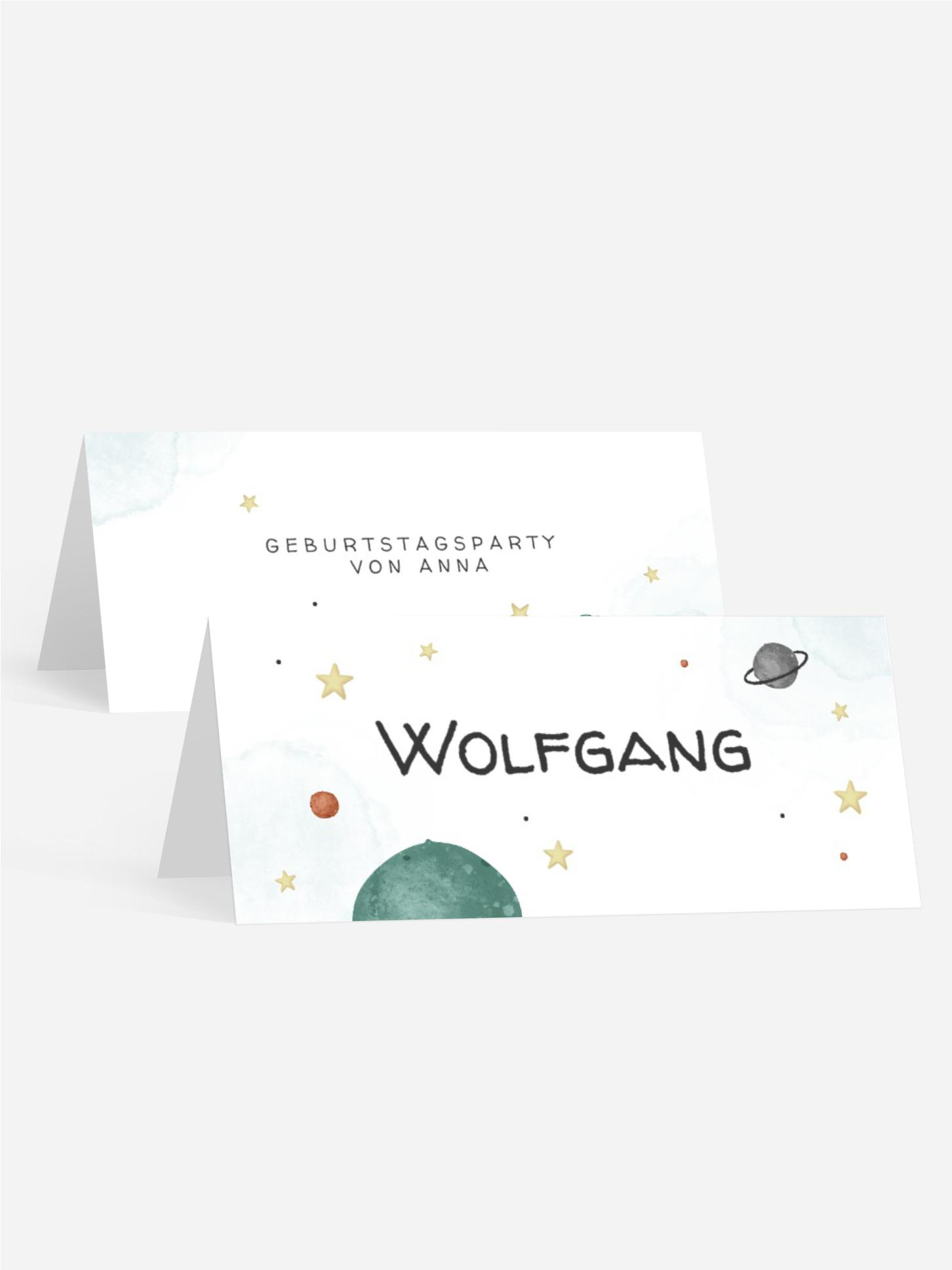 Tischkarte Kindergeburtstag Kosmonaut