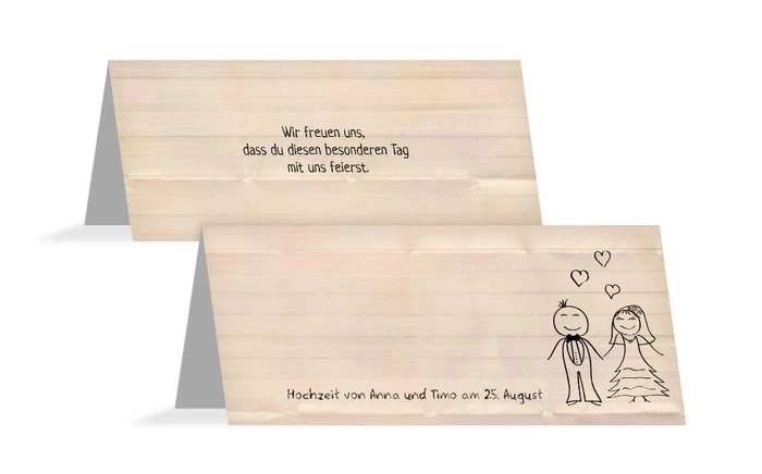 Tischkarte zur Hochzeit Sweet Love