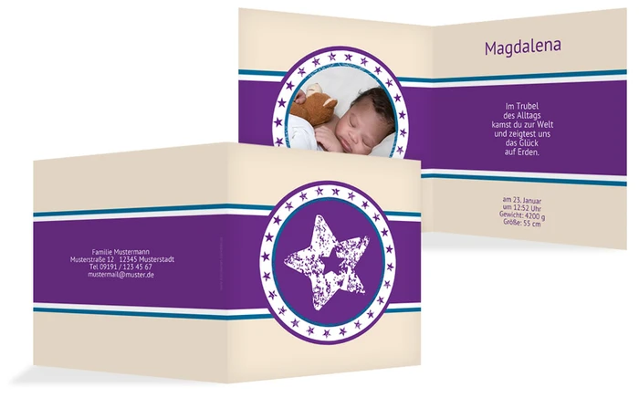 Geburtskarte Stern