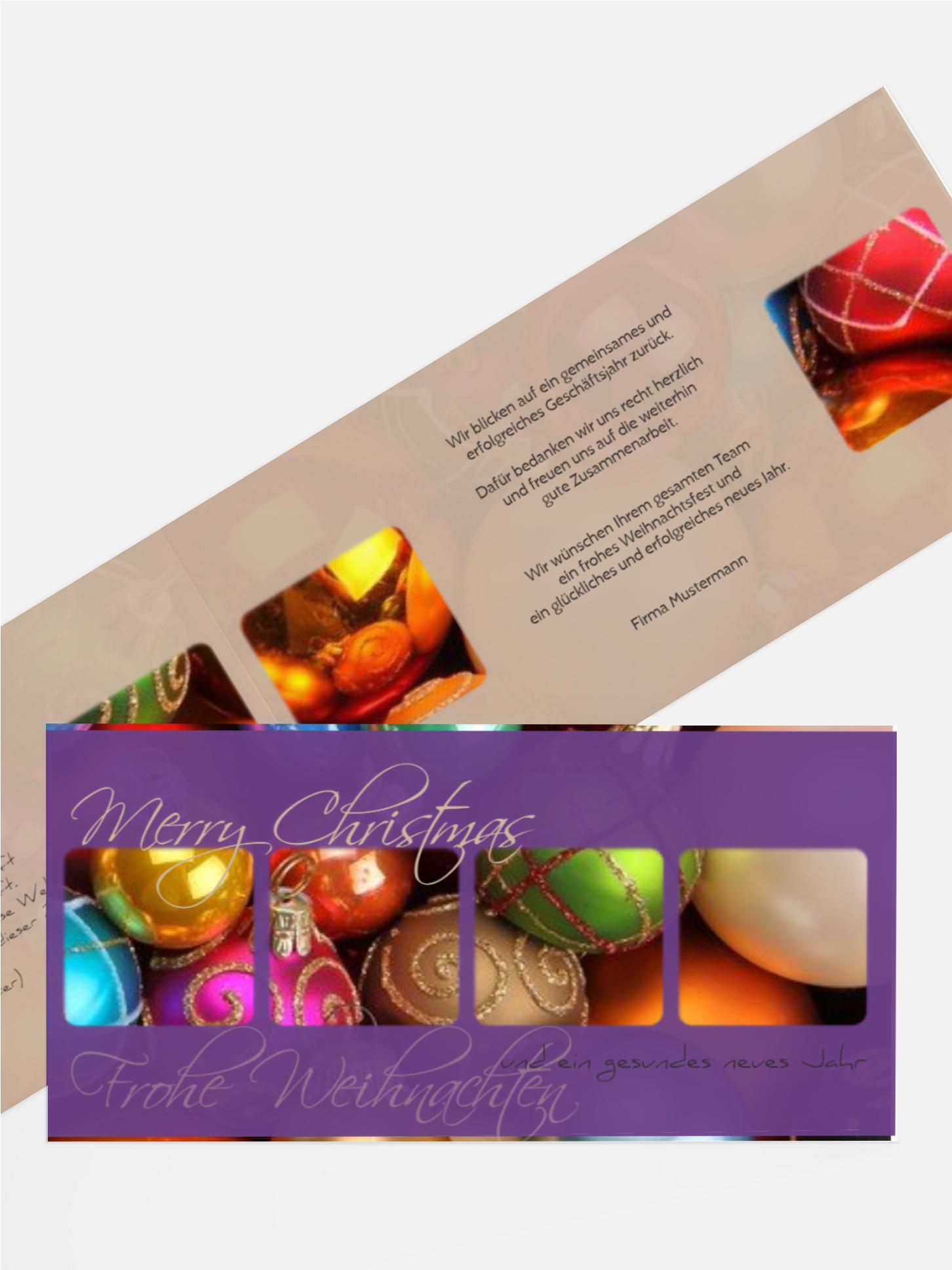 Weihnachtsgrußkarte Geschäftlich Christbaumkugeln