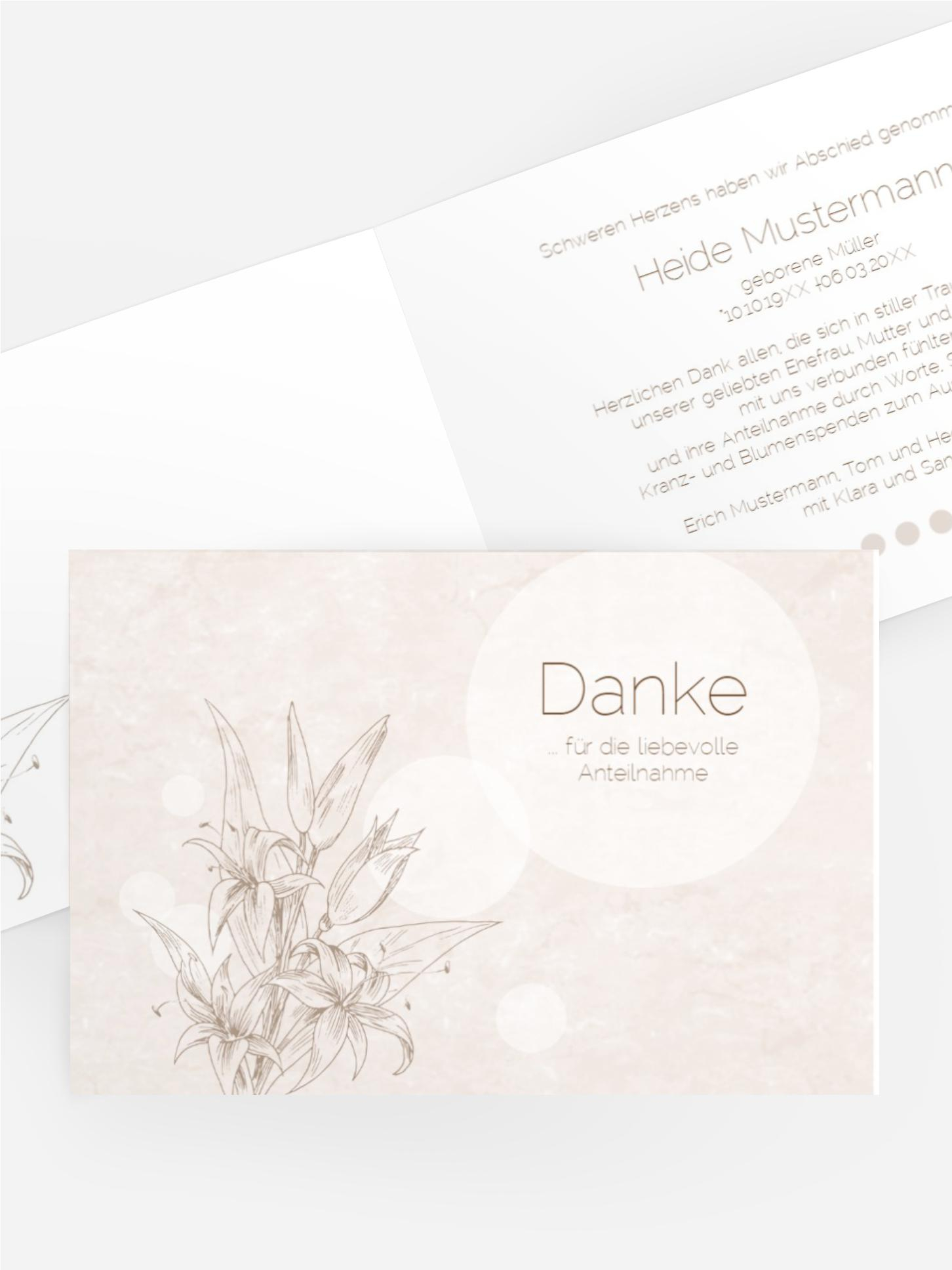 Dankeskarte Lilien quer