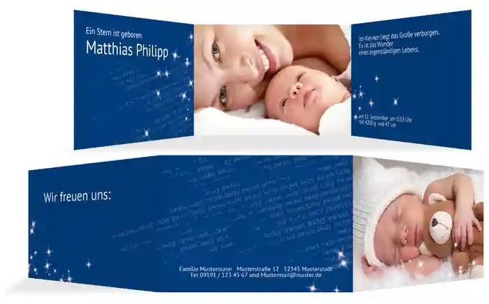 Geburtskarte Star