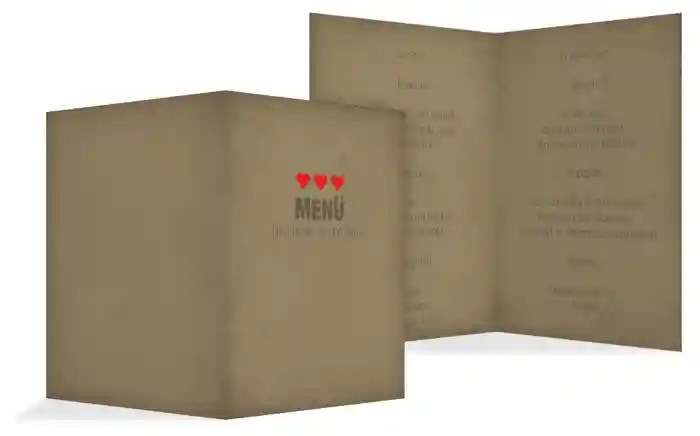 Menükarte Vintage Herzen