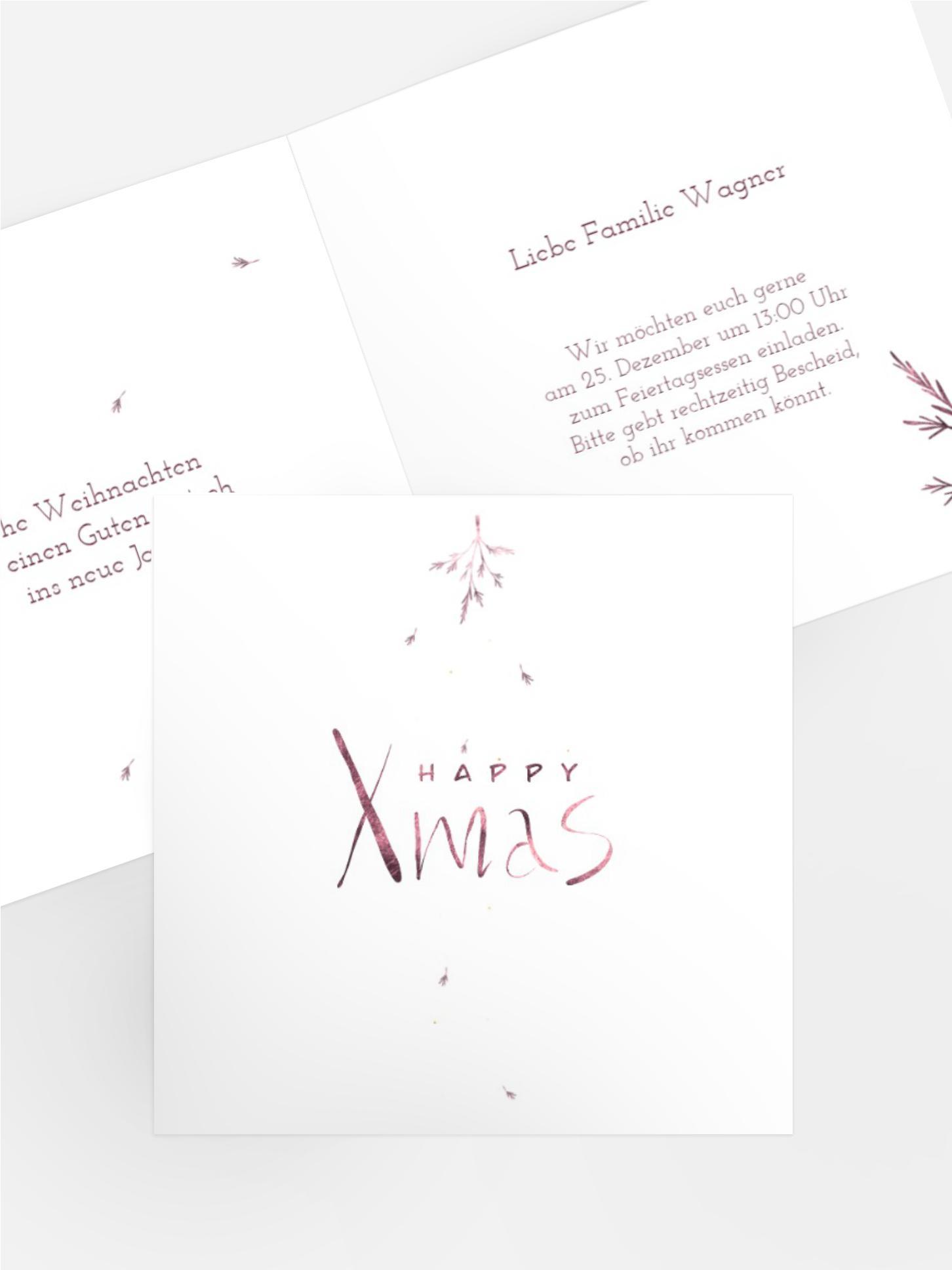 Weihnachtseinladung Happy Xmas