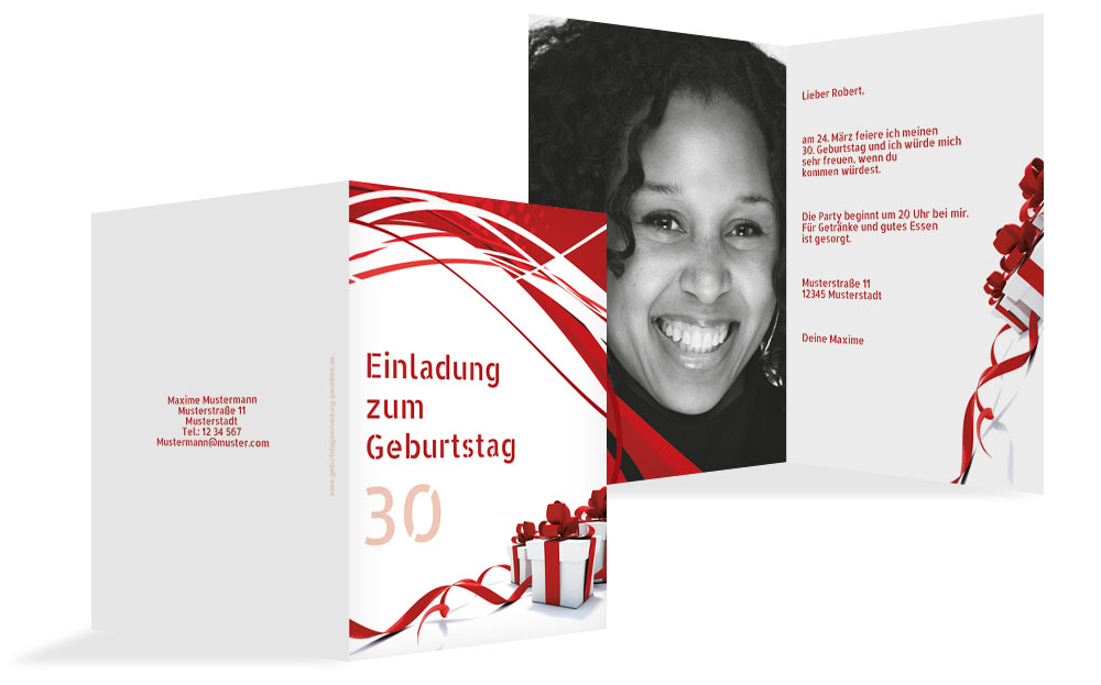 Geburtstagseinladung Schleifenband Foto 30