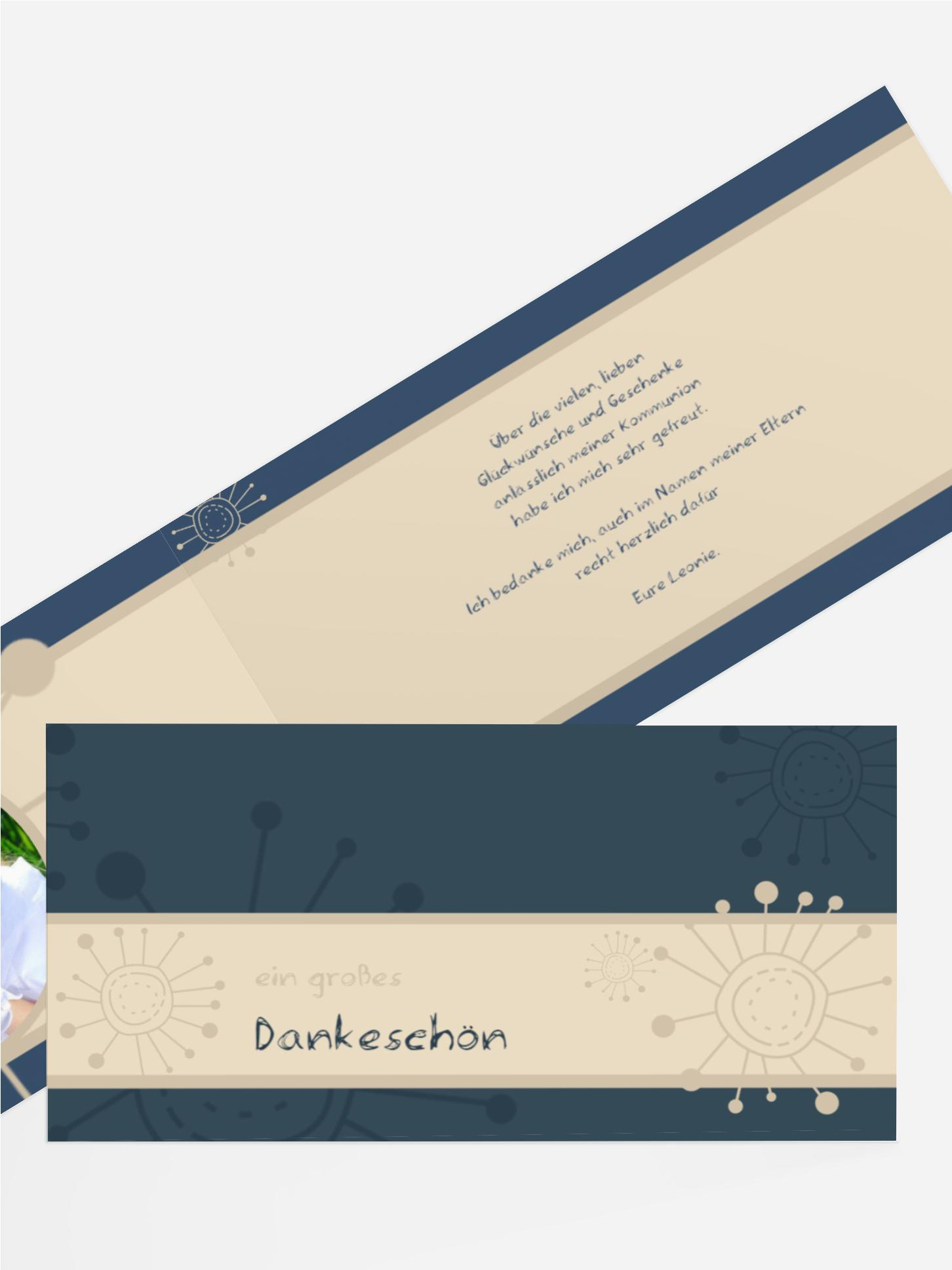 Dankeskarte Kommunion Blumen