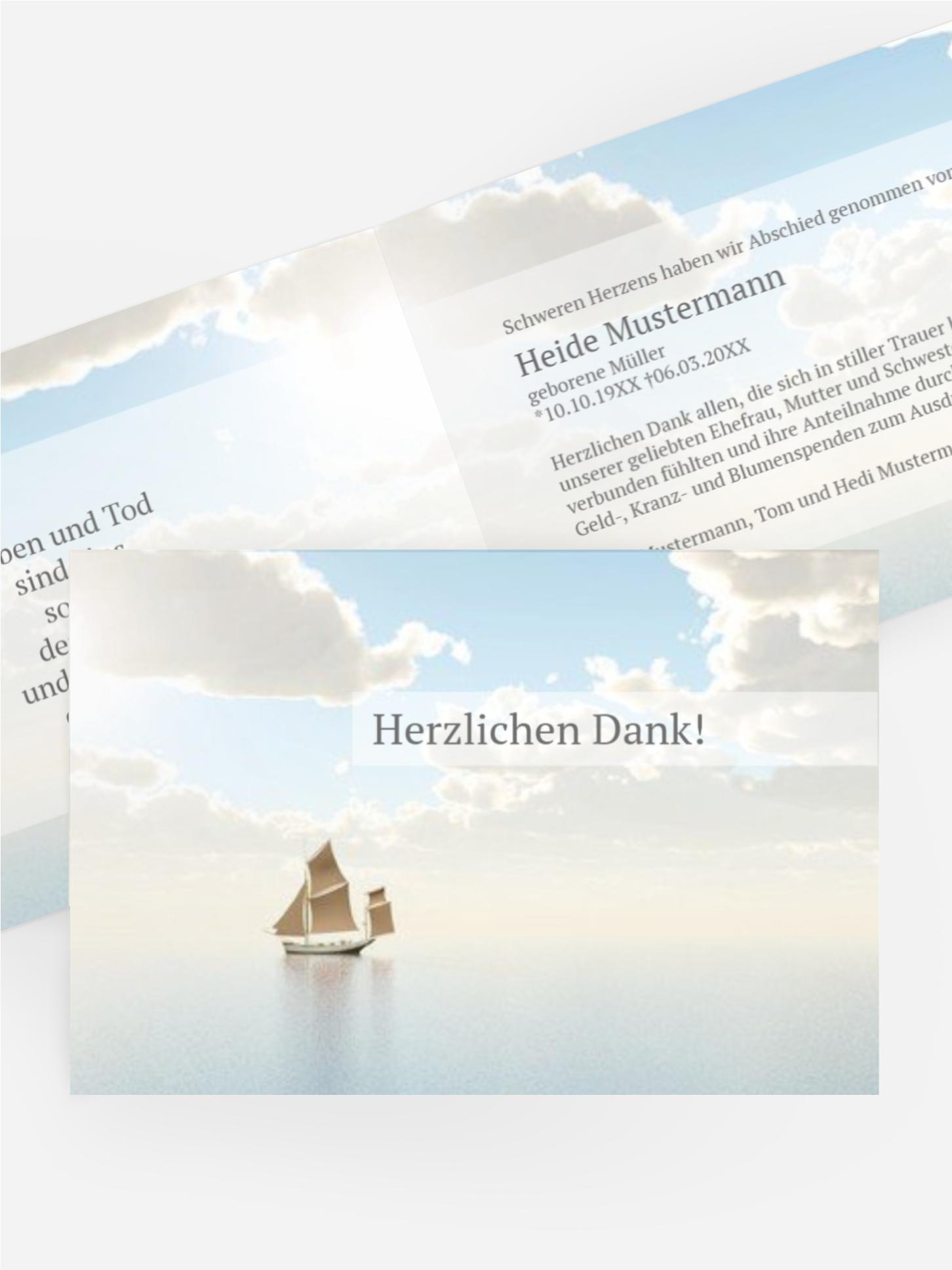 Dankeskarte Schiff quer