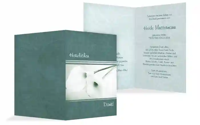 Dankeskarte Calla Lilie hoch Dankeskarte Calla Lilie hoch