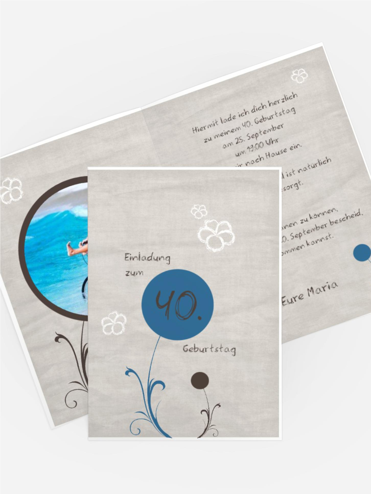 Einladungskarte Fantasyflower 40 Foto