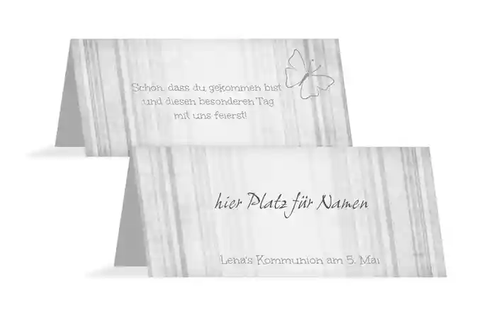 Tischkarte Kommunion Butterfly 2