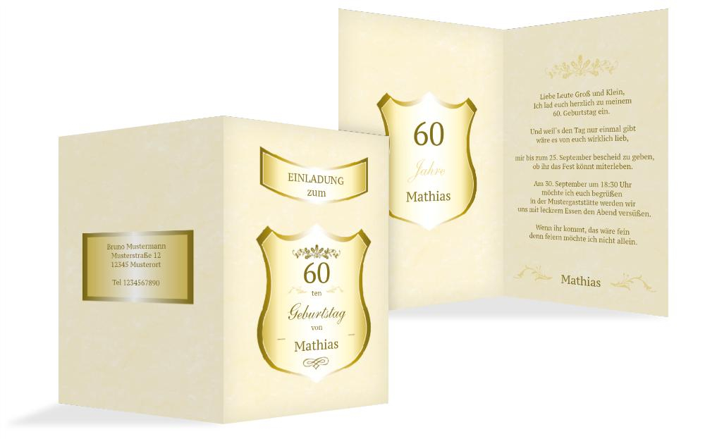 Geburtstagseinladung 60 label