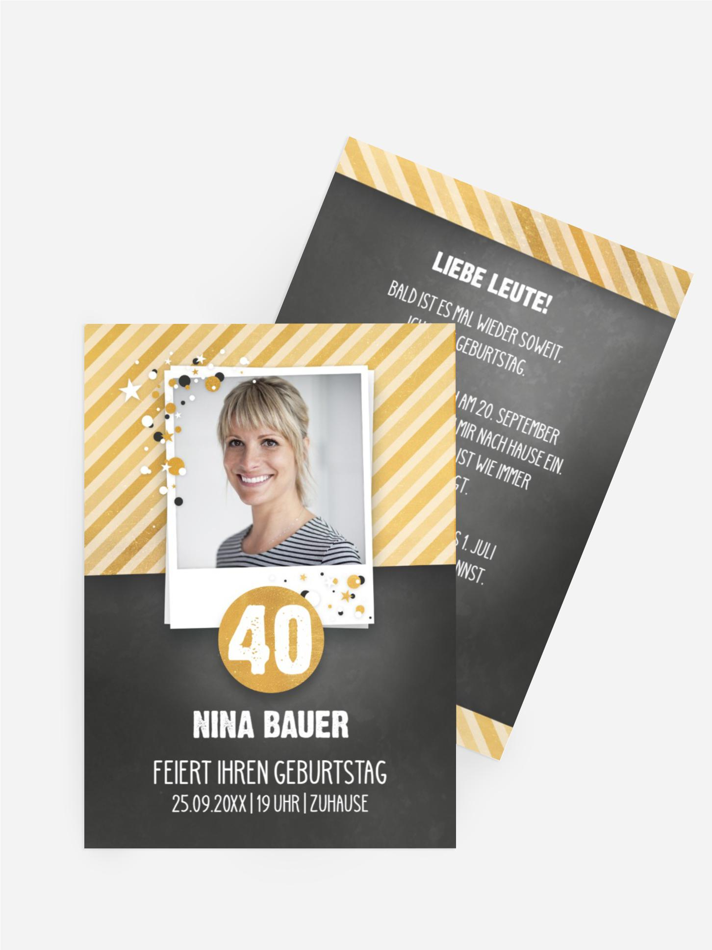 Geburtstagseinladung Konfetti 40