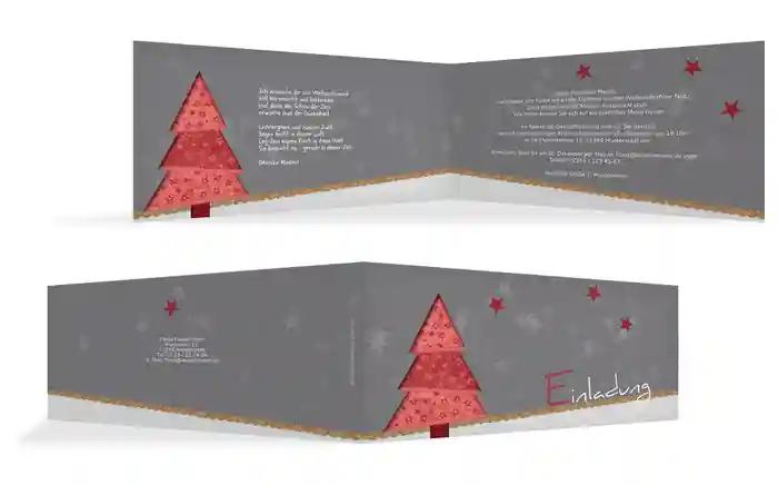 Weihnachtseinladung Geschäftlich Farbbäumchen