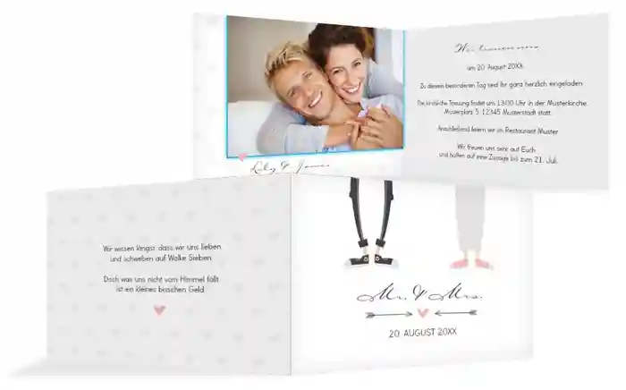 Einladungskarte zur Hochzeit Pärchen