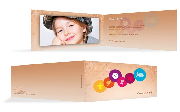 Danksagung zur Konfirmation bunte Elemente