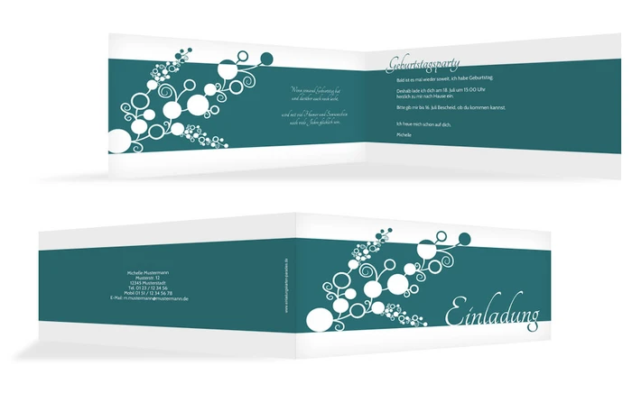 Geburtstagseinladungskarte bubble limb