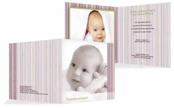 Taufe Dankeskarte zarter Farbklang Taufe Dankeskarte zarter Farbklang