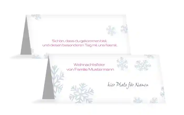Weihnachtstischkarte Schneesturm