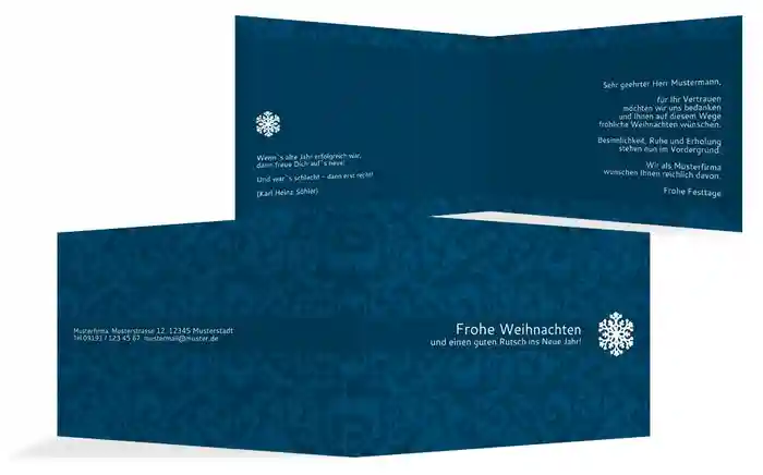 Weihnachtsgrußkarte Geschäft Flocke