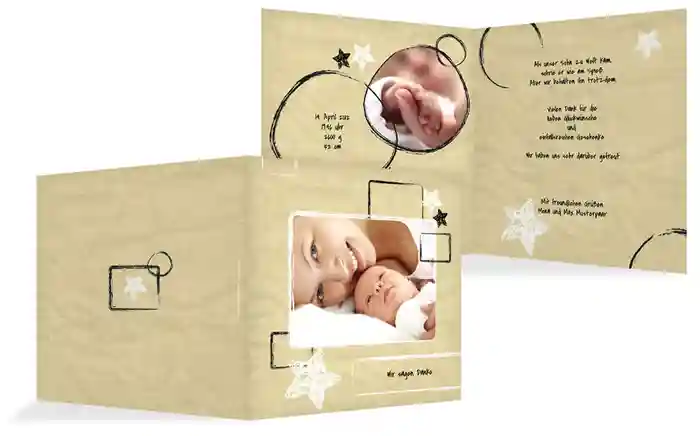Baby Dankeskarte Kreidepapier