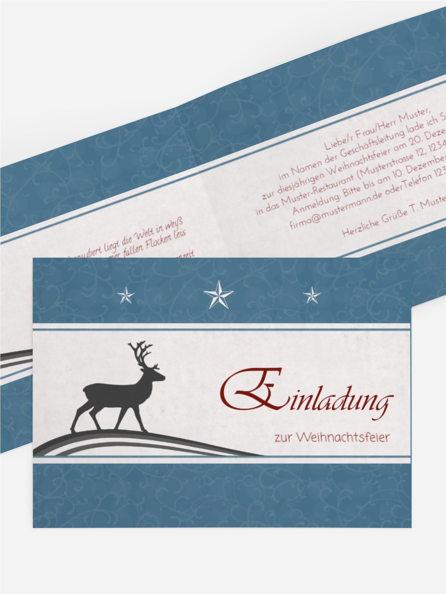 Weihnachtseinladung Geschäftlich classic Elch