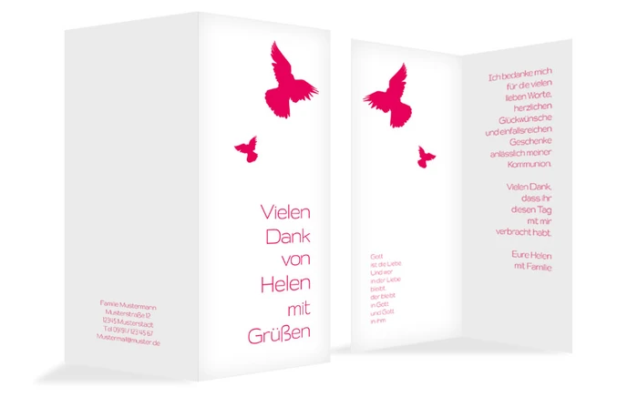 Kommunion Dankeskarte Taube