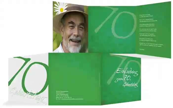 Geburtstagseinladung floral verspielt 70 Foto