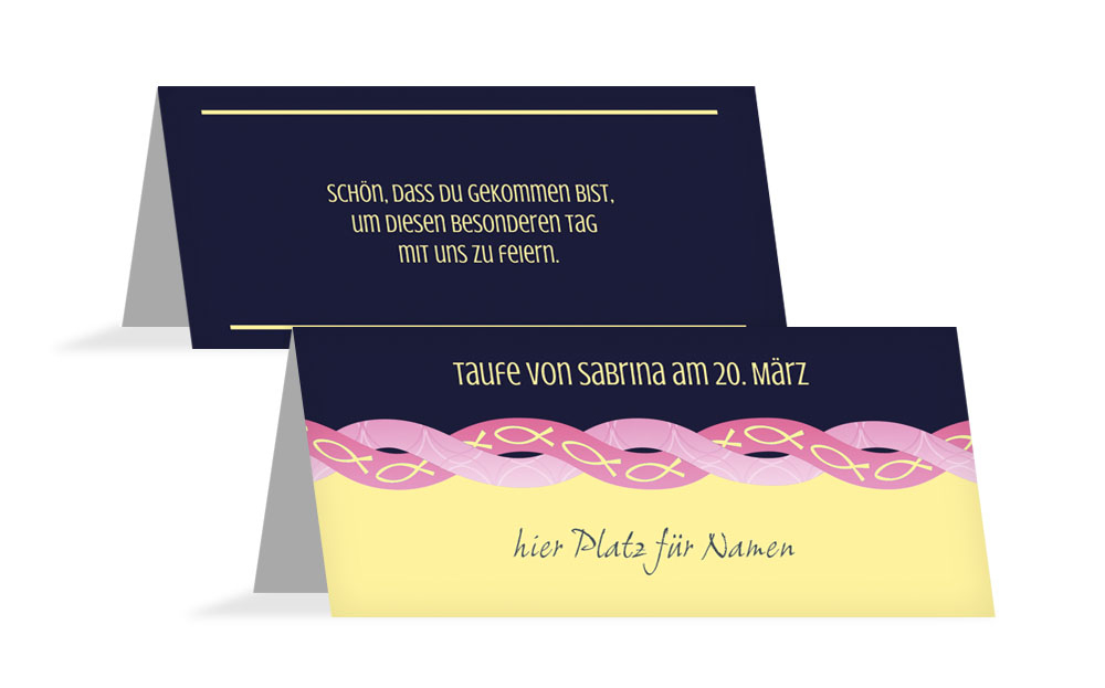 Taufe Tischkarte Ichthys