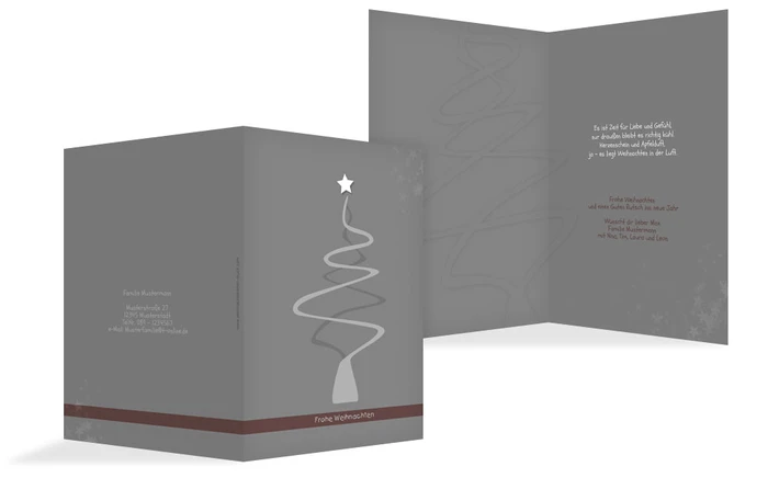 Weihnachtsgrußkarte Privat Schnörkelbaum Weihnachtsgrußkarte Privat Schnörkelbaum
