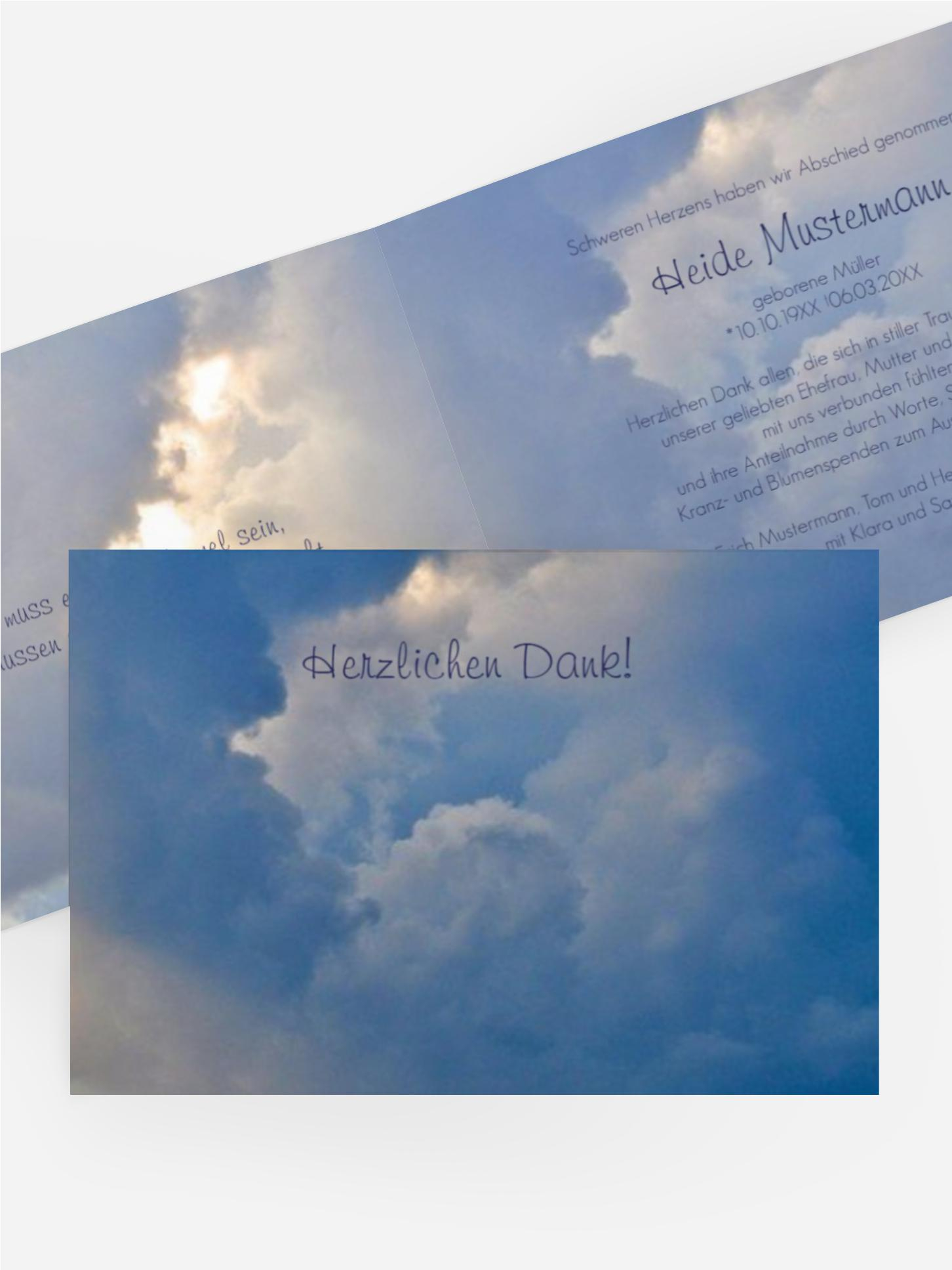 Dankeskarte Himmel quer