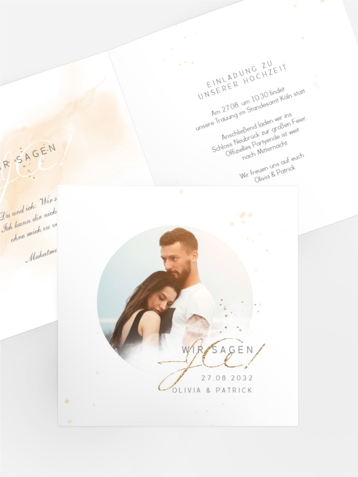 Hochzeitseinladung Karte Sanfter Nebel