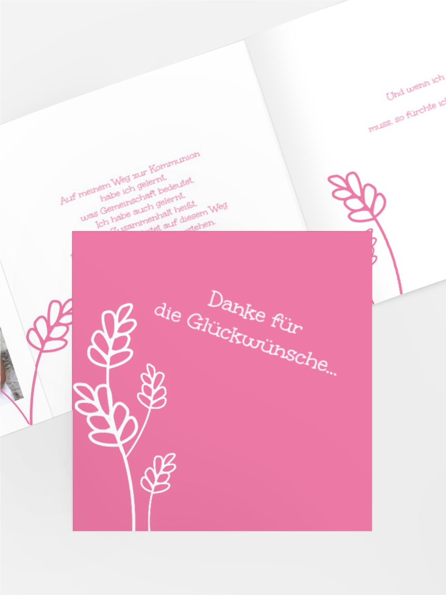 Dankeskarte Kommunion Gräser