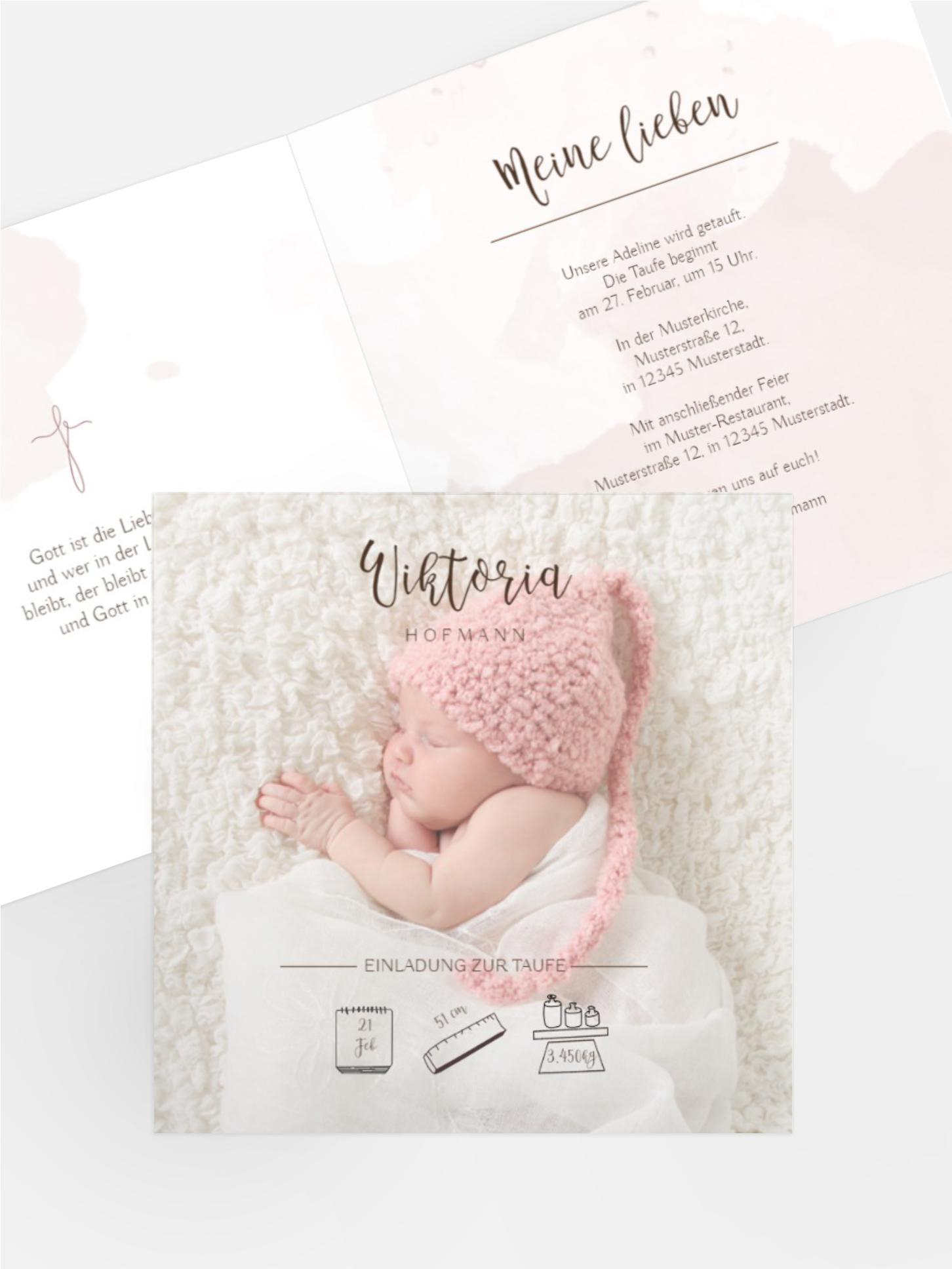 Einladungskarte Taufe Glücklicher Tag