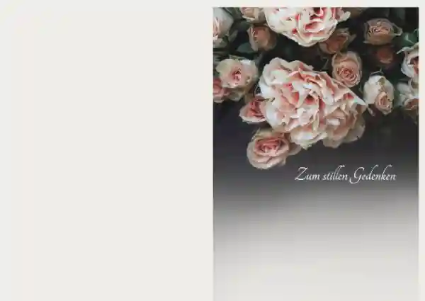 Sterbebildkarte Trauer Rosen
