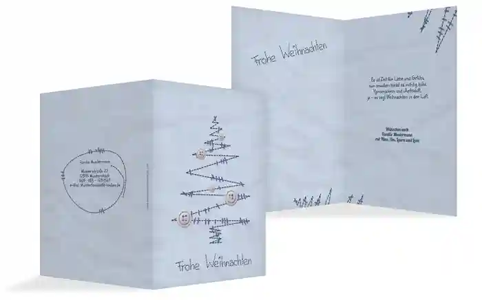 Grußkarte Weihnachten Privat Nahtbaum