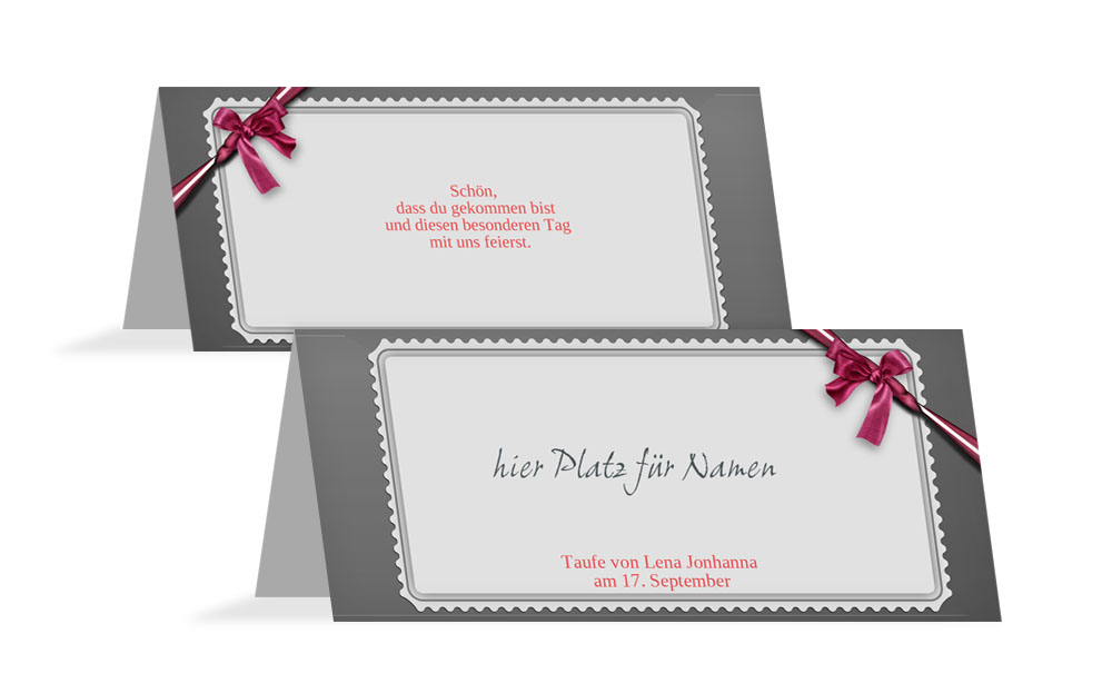 Tischkarte Ribbon